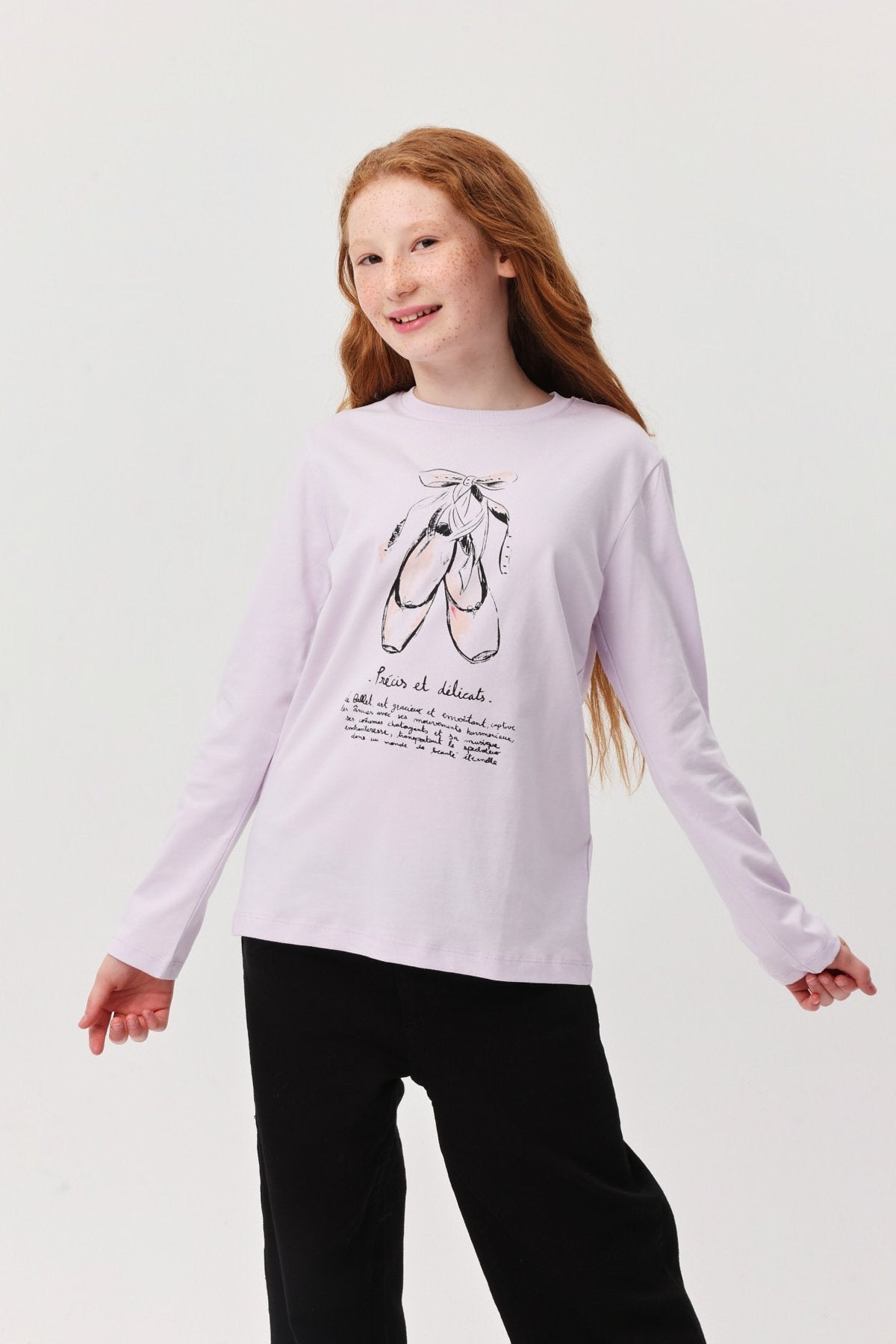 Girl's Long Sleeve Printed Blouse