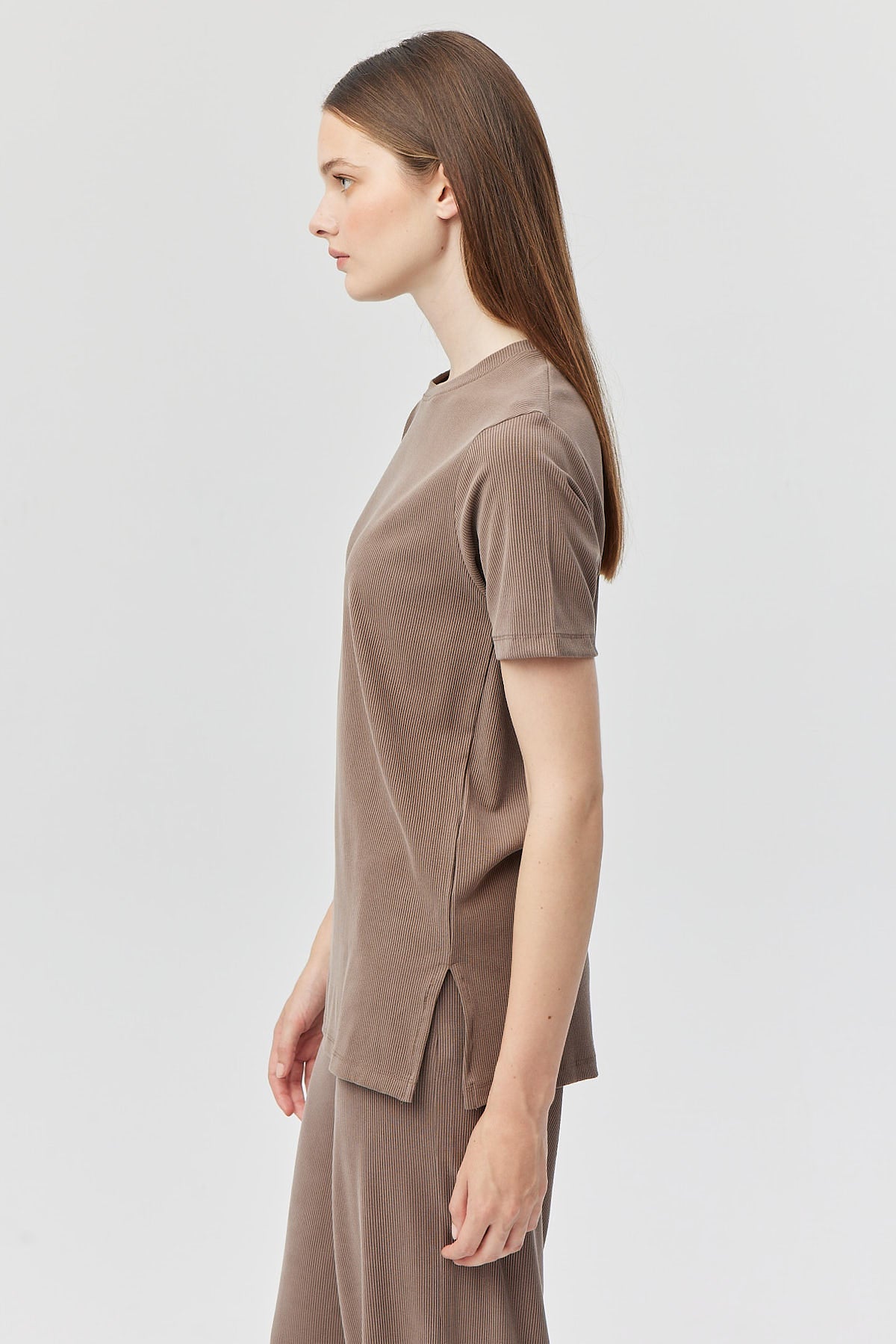 Women's Thin Ribbed Basic T-shirt