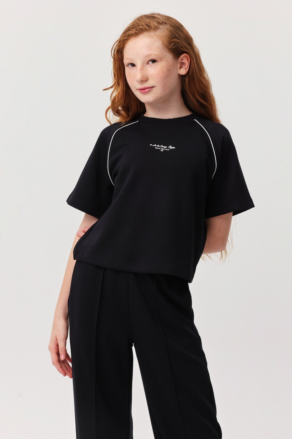 Girl's Contrast Stitched T-shirt