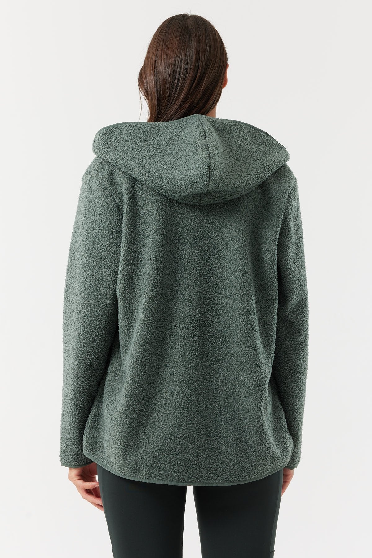 معطف نسائي بغطاء رأس وملمس ناعم