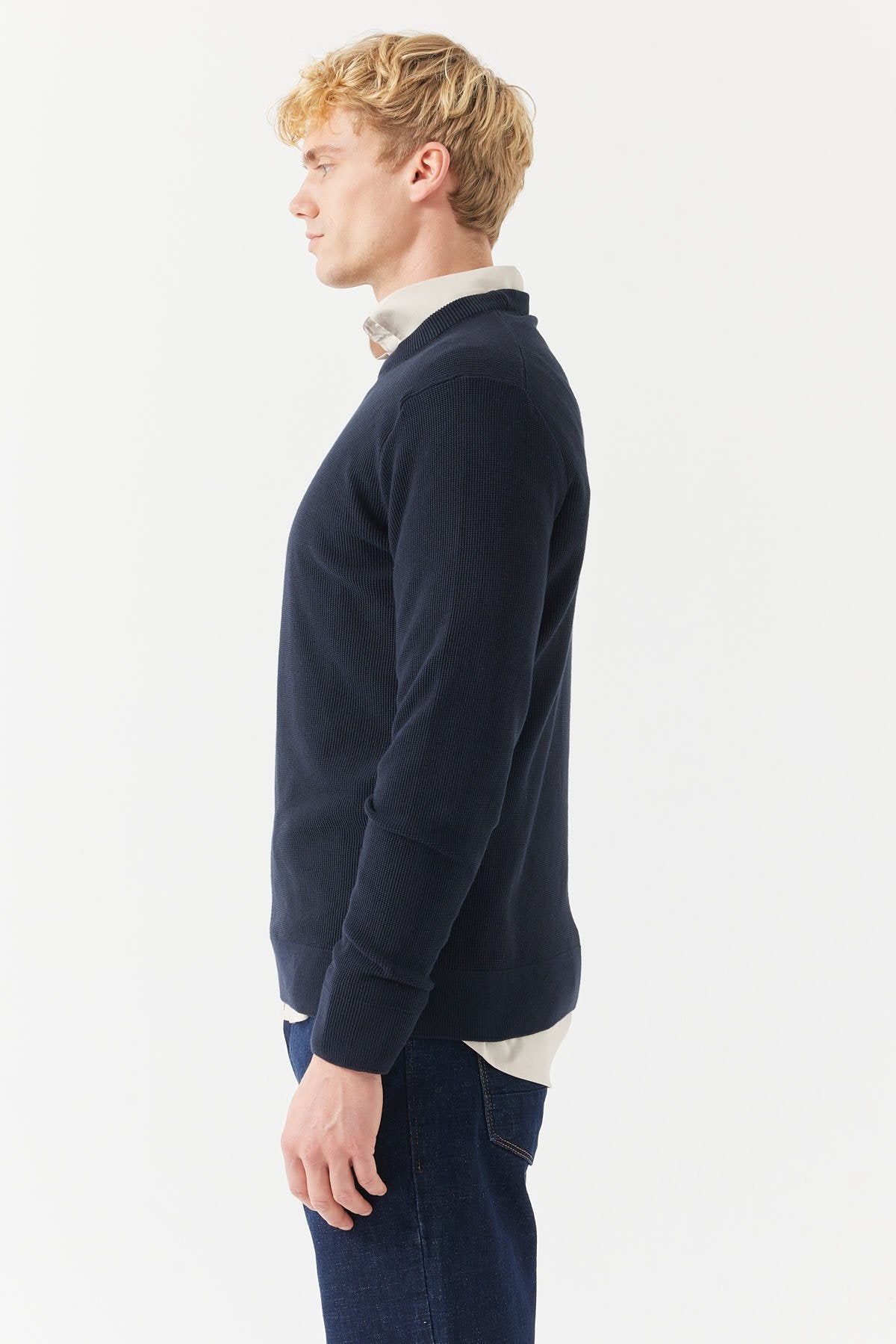 Men's Crew Neck Patterned Knitwear Sweater