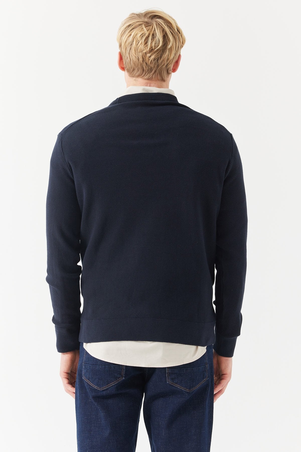 Men's Crew Neck Patterned Knitwear Sweater