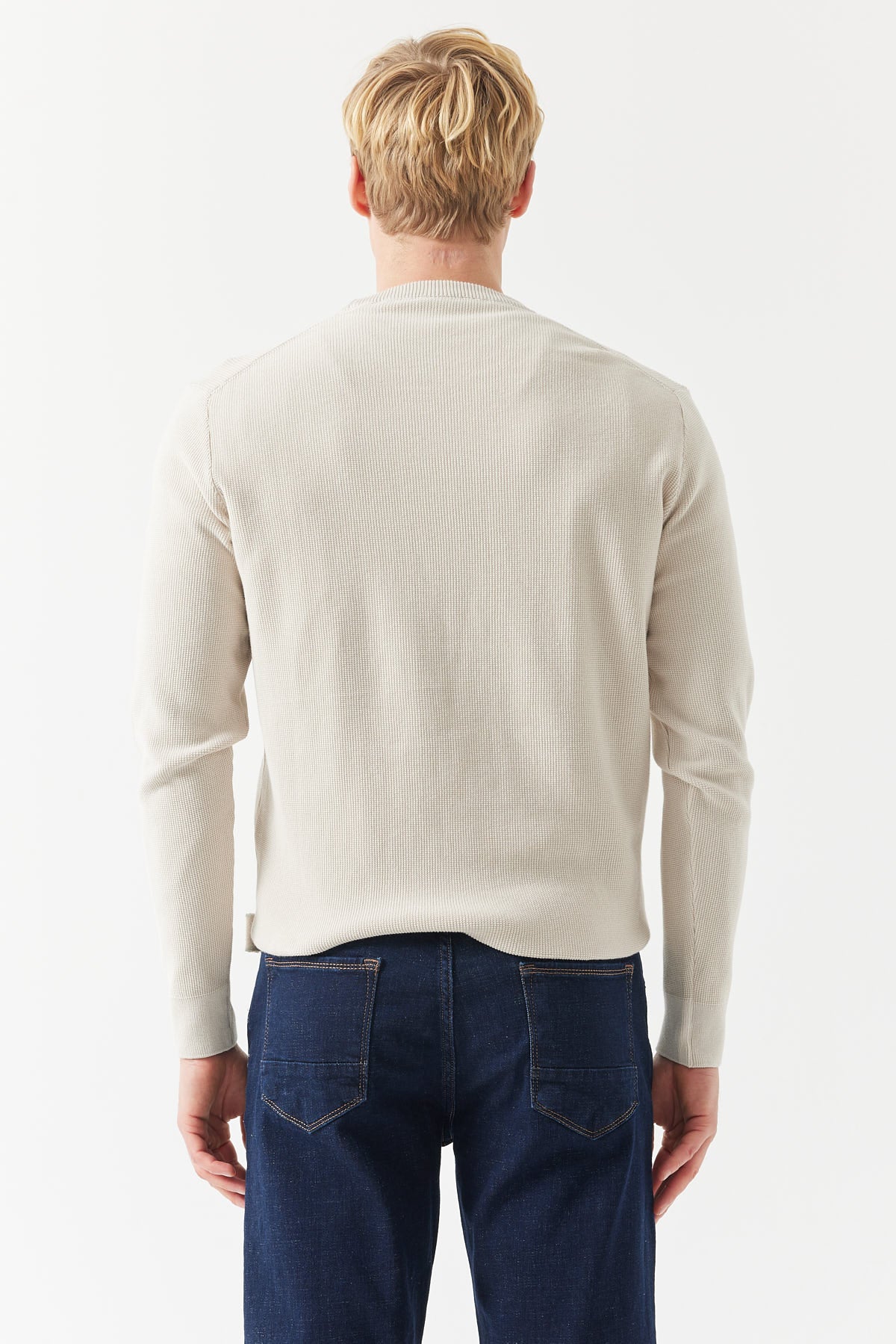 Men's Crew Neck Patterned Knitwear Sweater