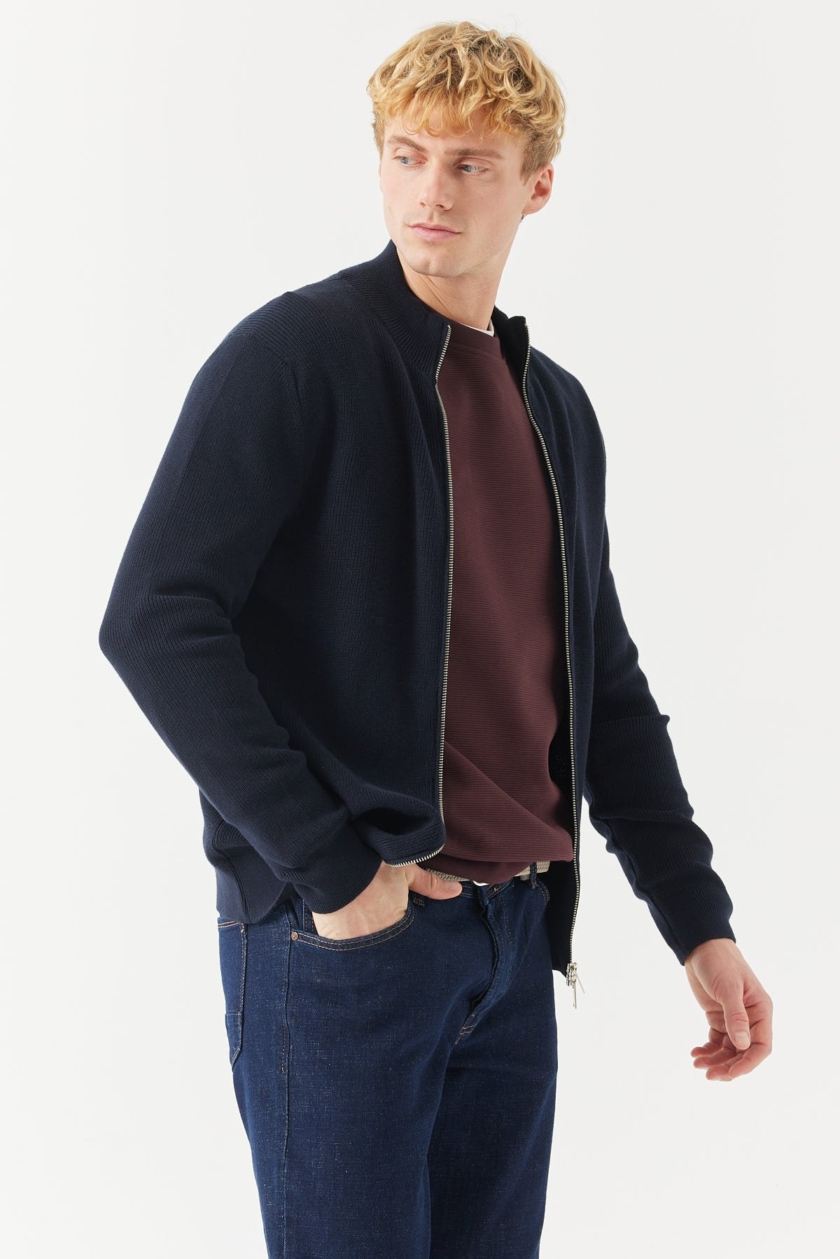 Men's Stand Collar Knitwear Sweater