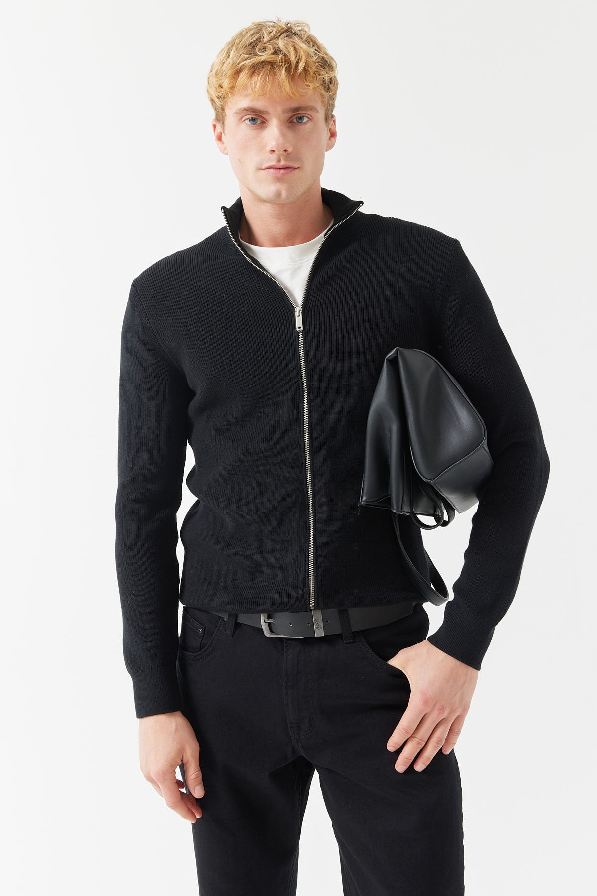 Men's Stand Collar Knitwear Sweater