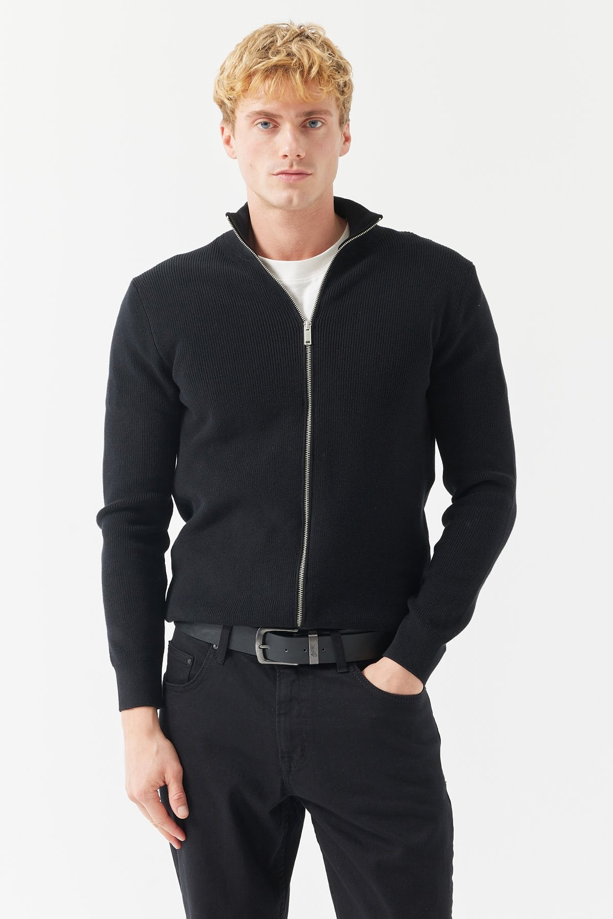 Men's Stand Collar Knitwear Sweater