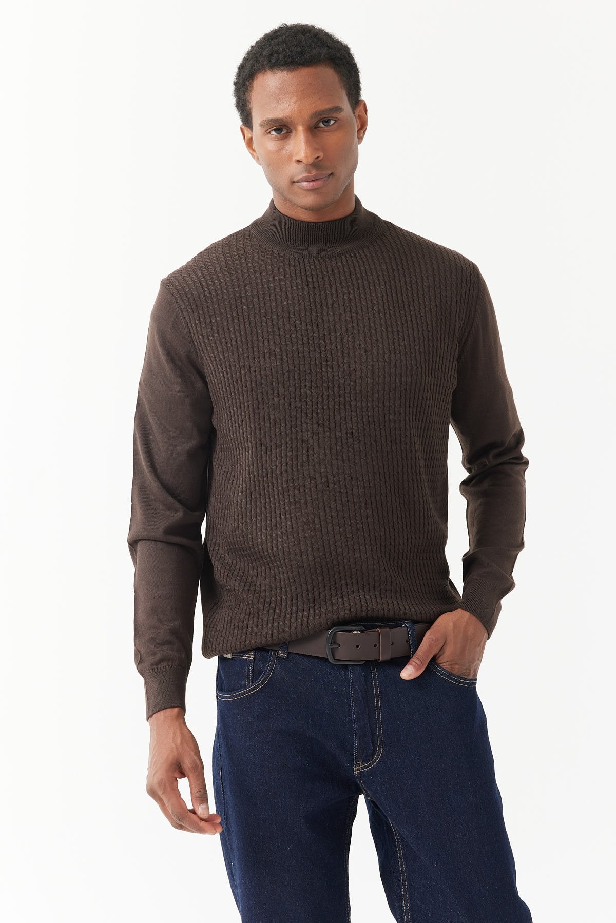 Men's Half Turtleneck Knit Sweater