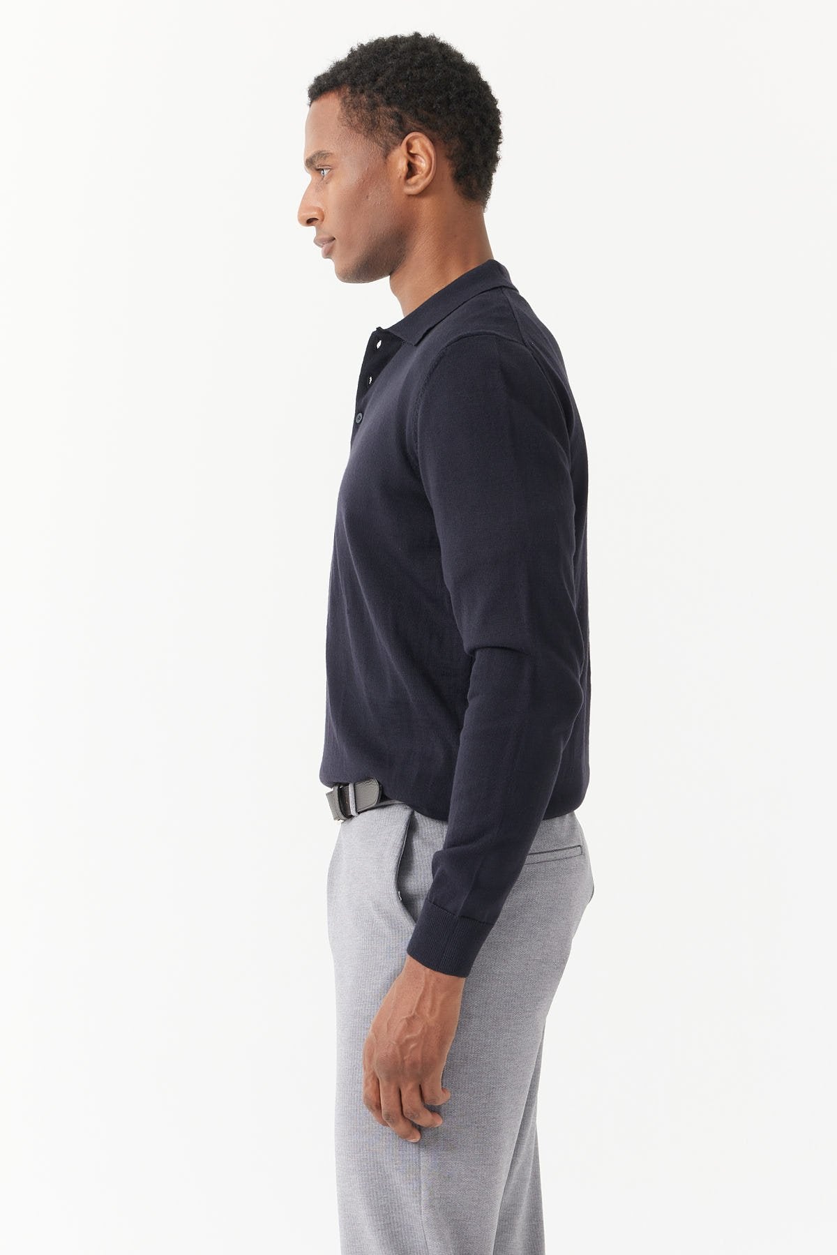 Men's Polo Neck Knitted Sweater