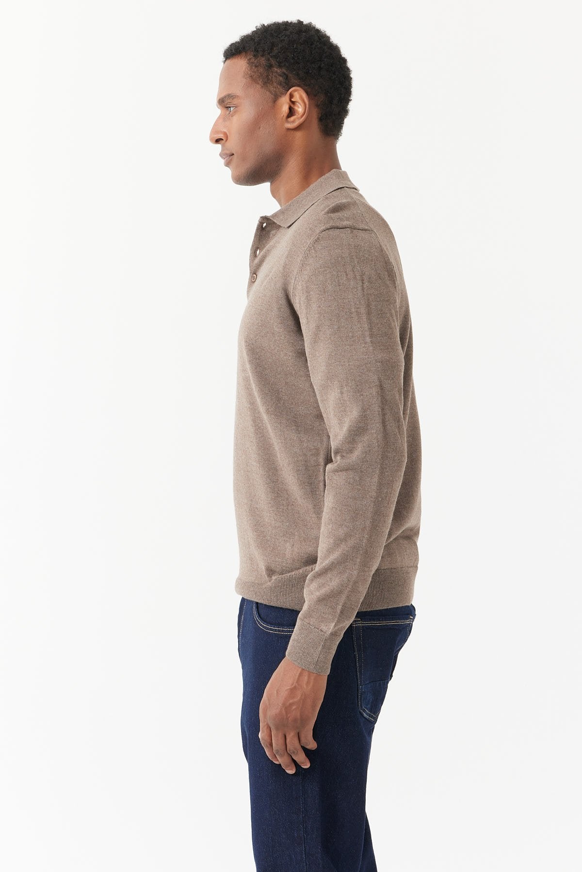 Men's Polo Neck Knitted Sweater