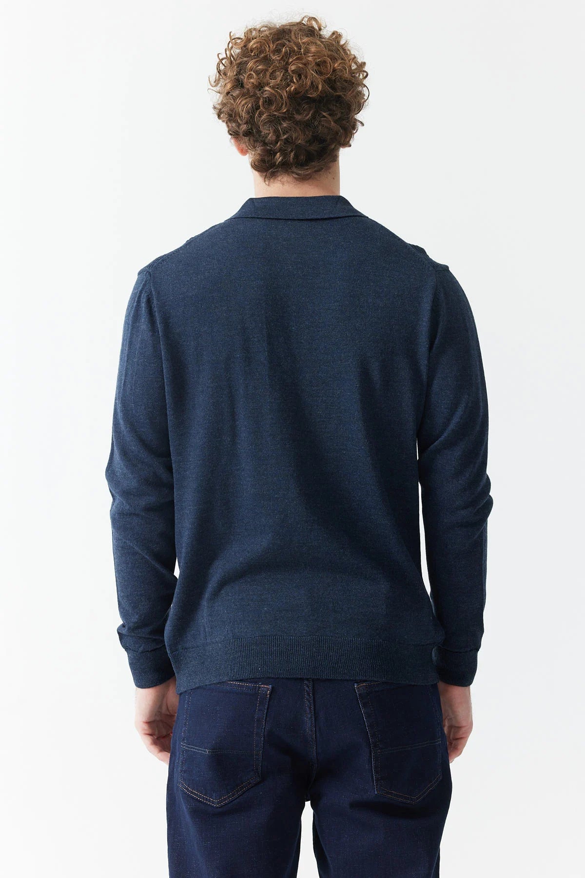 Men's Polo Neck Patterned Knitwear Sweater