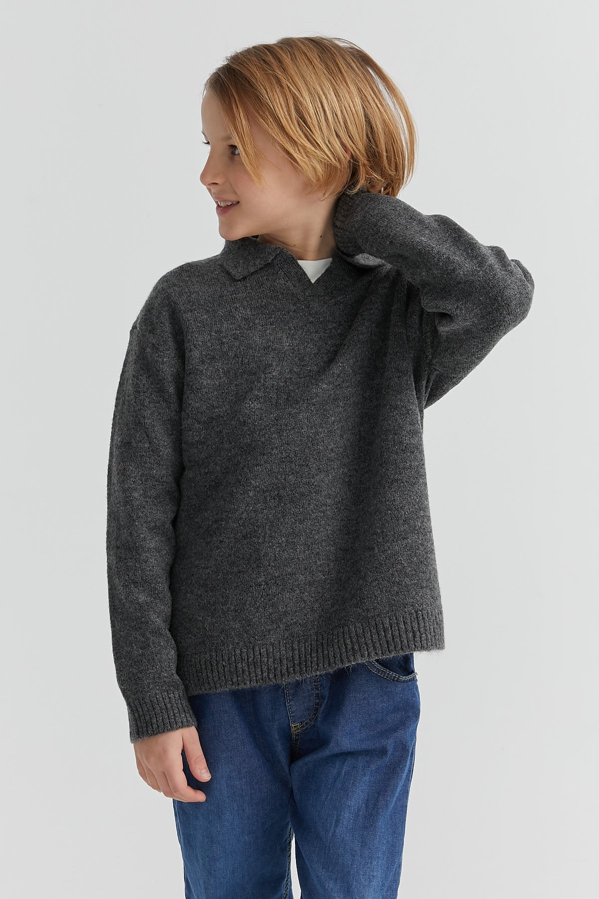 Boys Polo Neck Knitted Sweater
