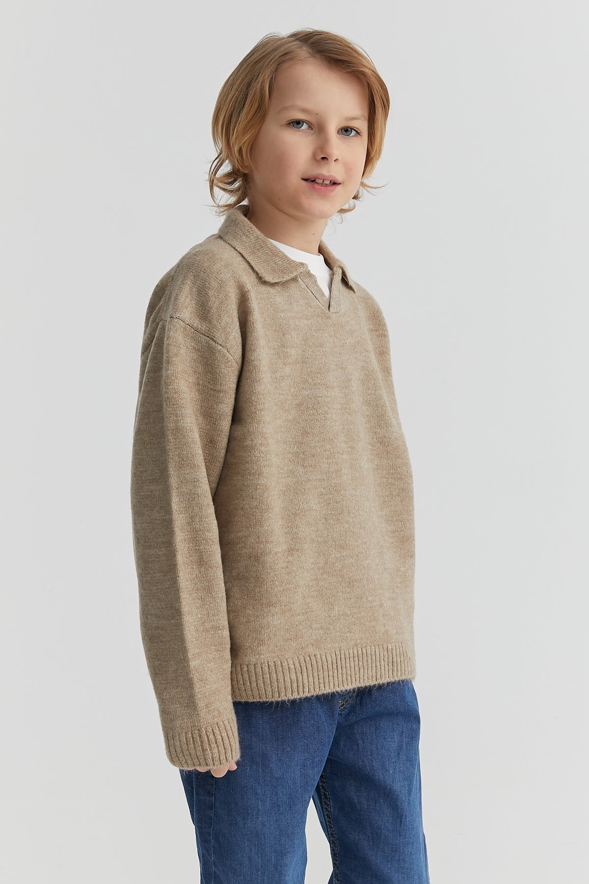 Boys Polo Neck Knitted Sweater