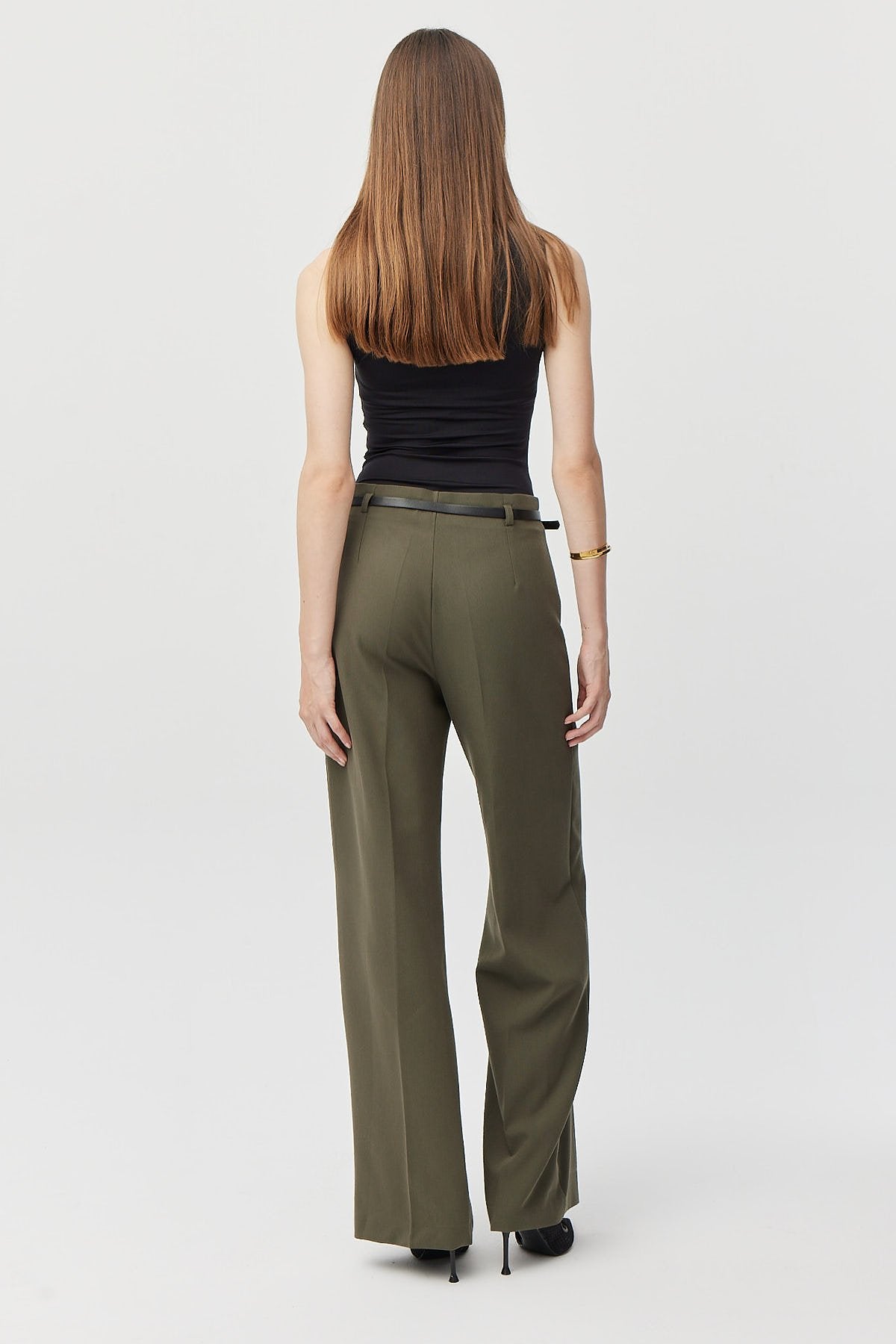 Women's Thin Belted Loose Trousers