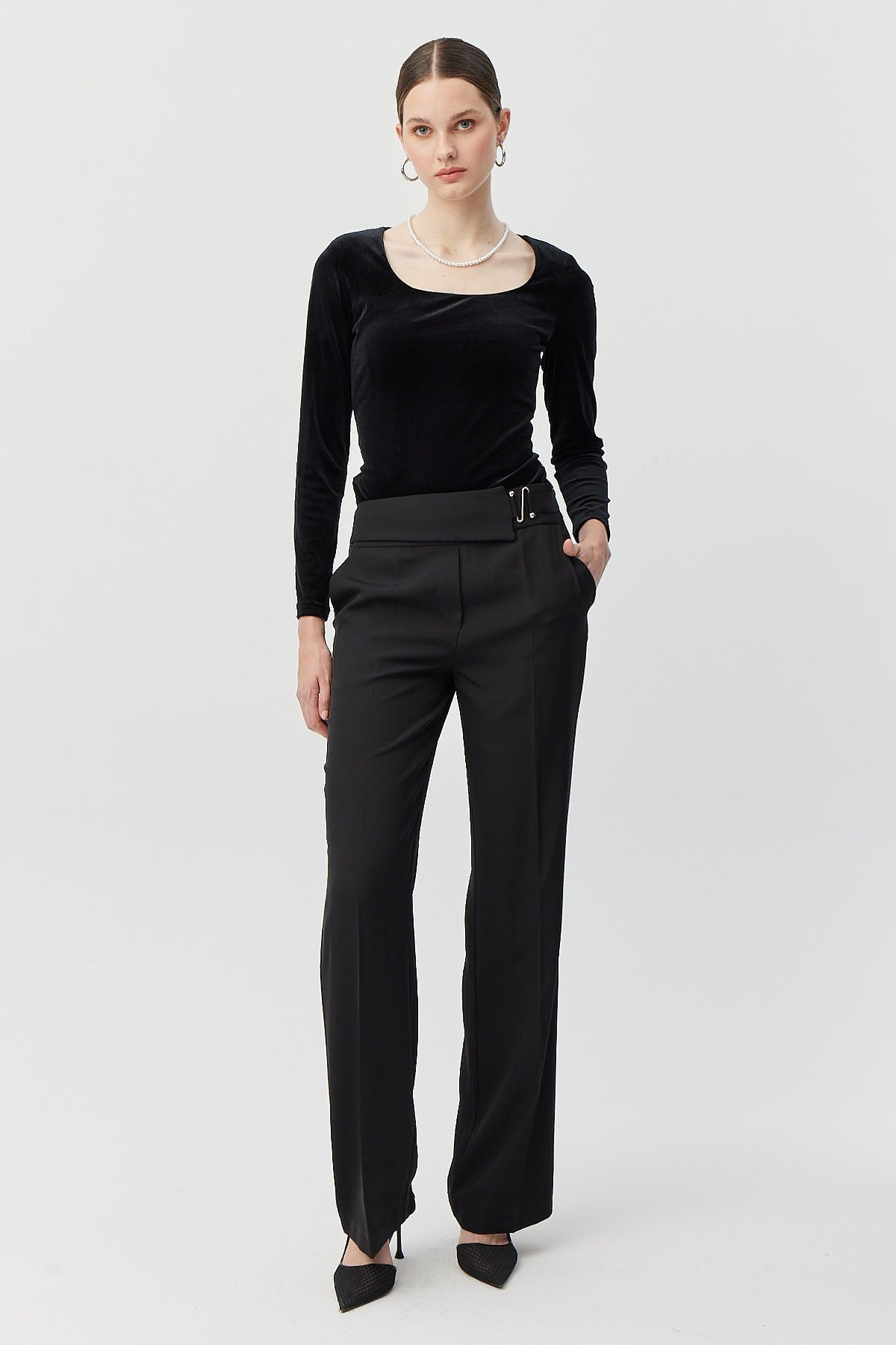 Women's Belted Loose Trousers