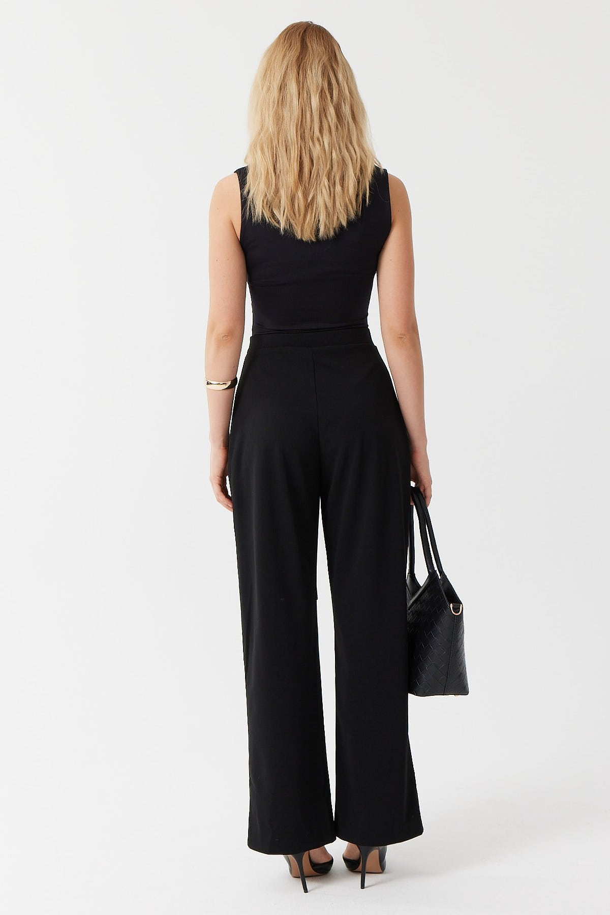 Women's Belt Detailed Fabric Trousers