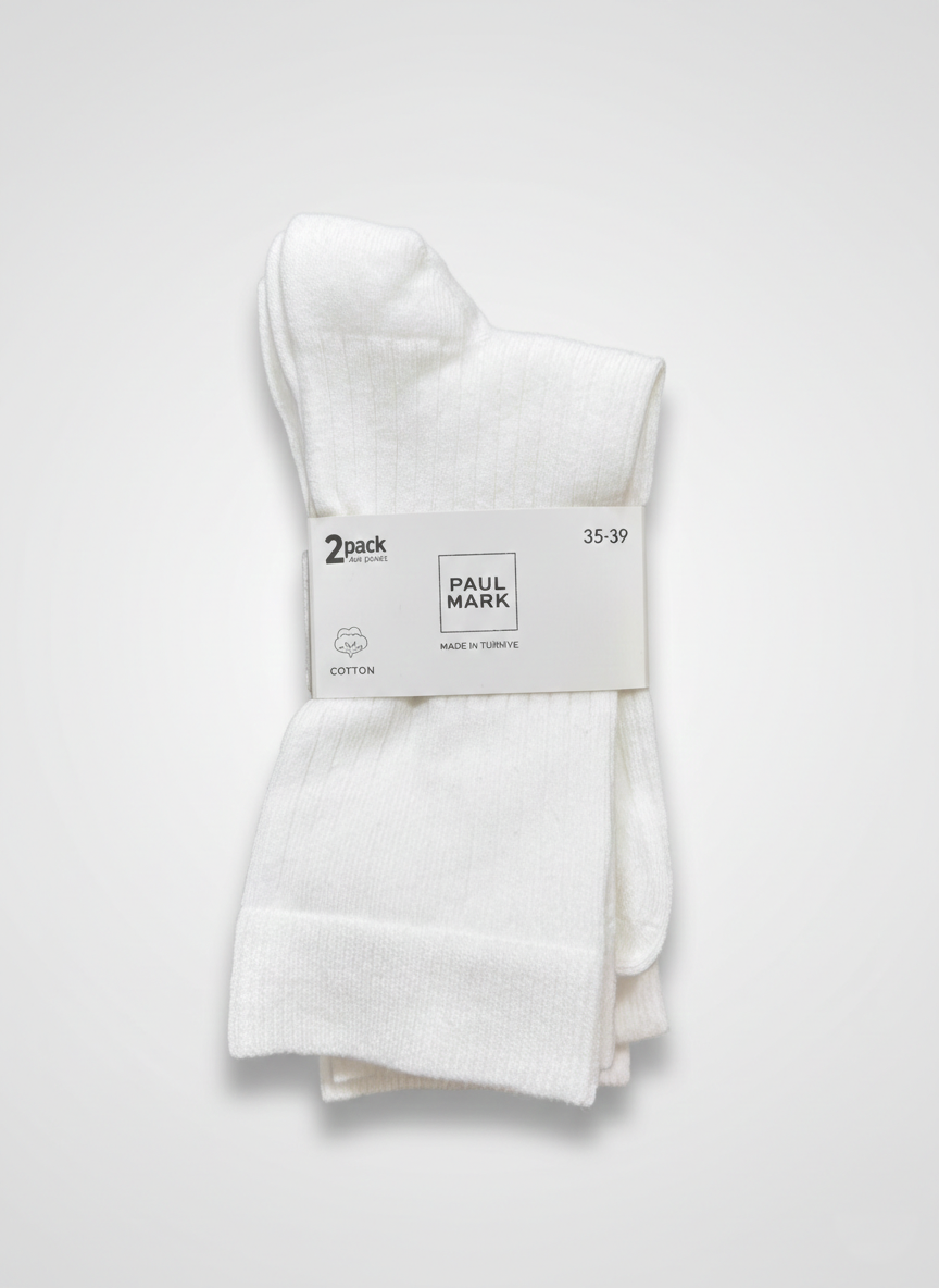 WOMEN'S COTTON PLAIN DERBY SOCKS (2-PACK)