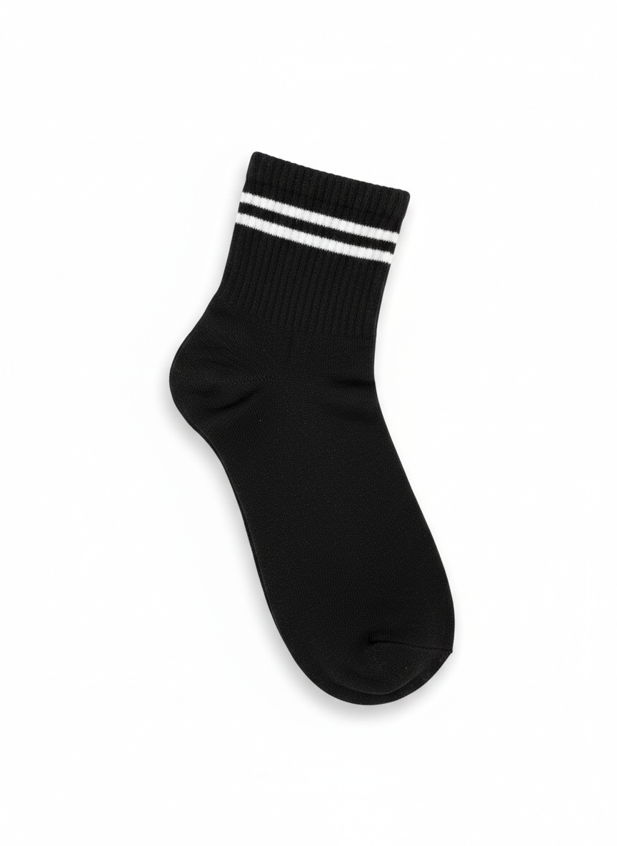 Men's Cotton Two-Stripe Tennis Socks 2-Pack